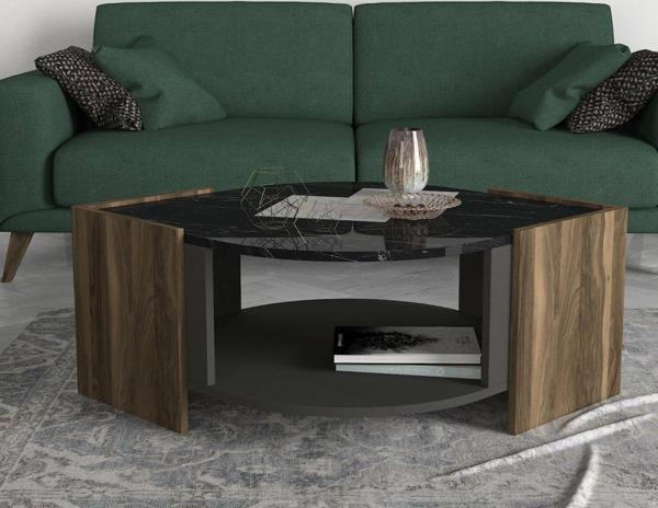 Dekorister Exclusive Marbel Orta Sehpa Ceviz-Mermer - Image 1