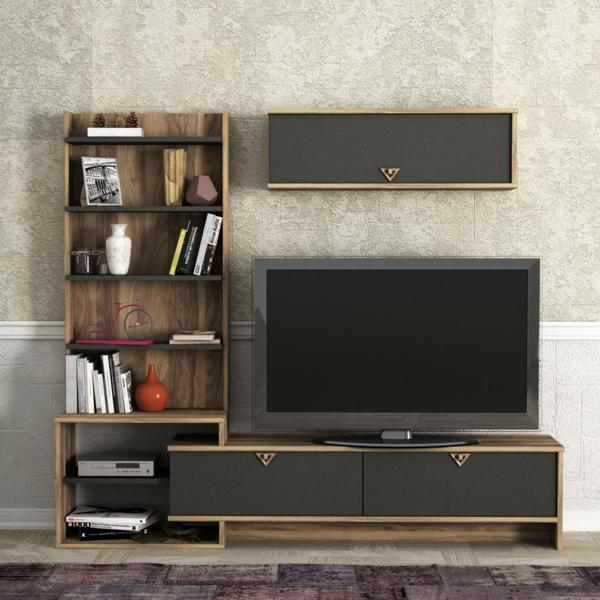 Dekorister Exclusive Pırıl Tv Ünitesi Ceviz-Antrasit - Image 1