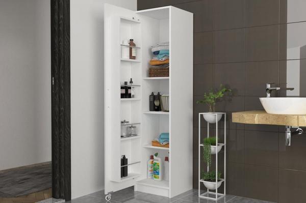 Dekorister Odeon 1 Kapaklı Çok Amaçlı Mutfak Kiler Banyo Dolabı Beyaz - Image 1