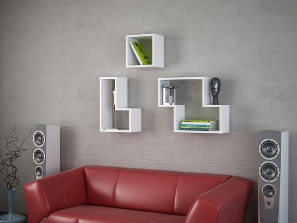 Dekorister Tetris Duvar Rafı Beyaz - Image 1