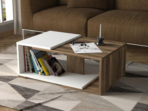 Dekorister Modern Orta Sehpa Beyaz-Ceviz - Image 1