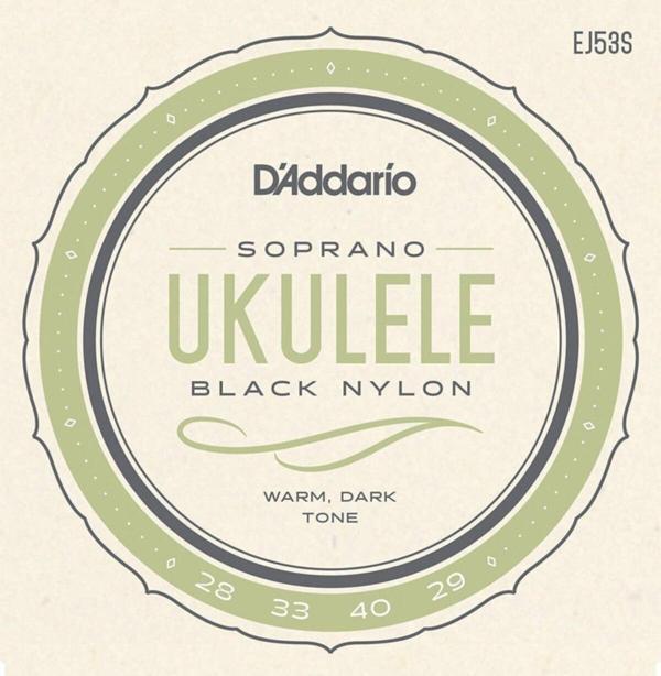 Daddario Ej53S Soprano Ukulele Teli - Siyah Tel - Soprano Black Nylon - Image 1