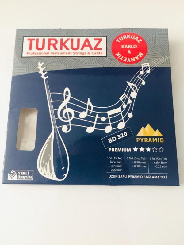 Turkuaz Bd320 0.20 Mm Pyramid + Ipek Bamlı Takım Tel Uzun Sap Bağlama Teli - Image 1