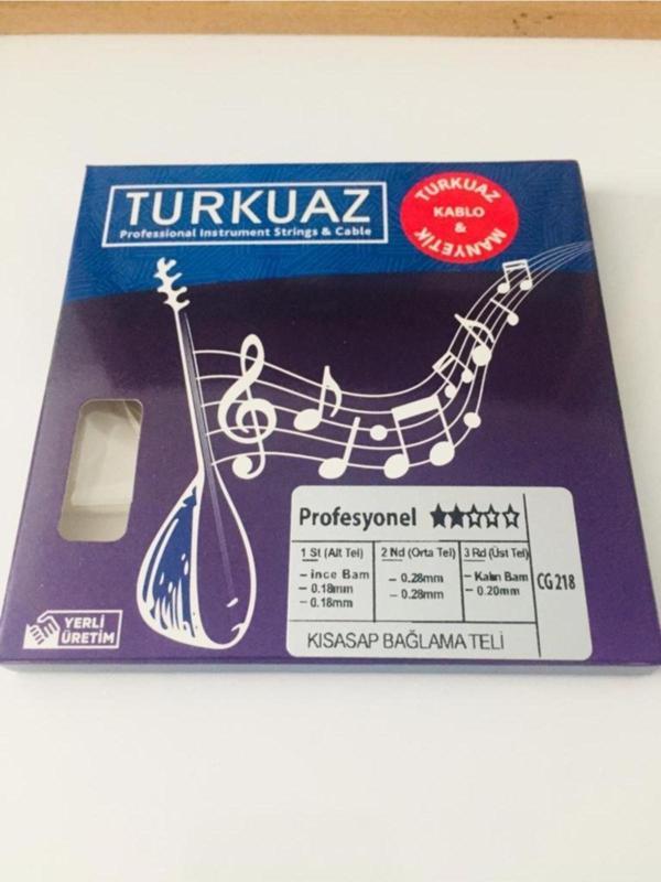 Turkuaz Cg218 0.18 Mm Çelik + Ipek Bamlı Profesyonel Takım Tel Kısa Sap Bağlama Teli - Image 1