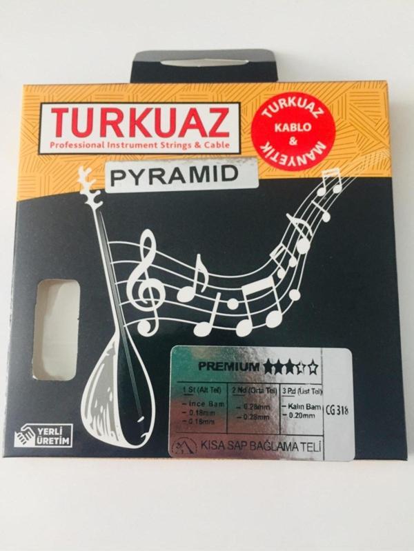 Turkuaz Cg318 0.18 Mm Pyramid + Ipek Bamlı Takım Tel Kısa Sap Bağlama Teli - Image 1