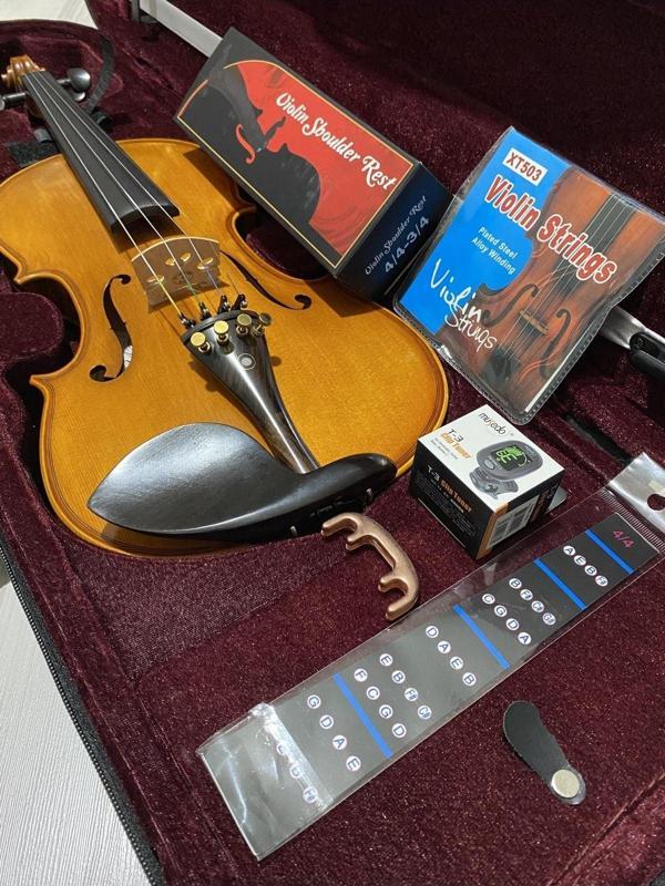 Vivaldi Vl907-4/4 Keman Full Seti (Yastık, Susturucu, Akort Aleti, Yedek Tel, Klavye Sticker) - Image 1
