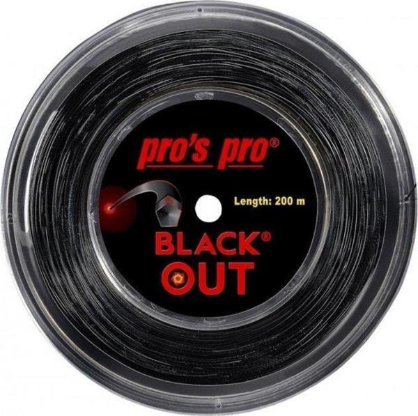 Pro'S Pro Black Out Siyah 1.24 200 Metre Tenis Raketi Kordajı - Image 1
