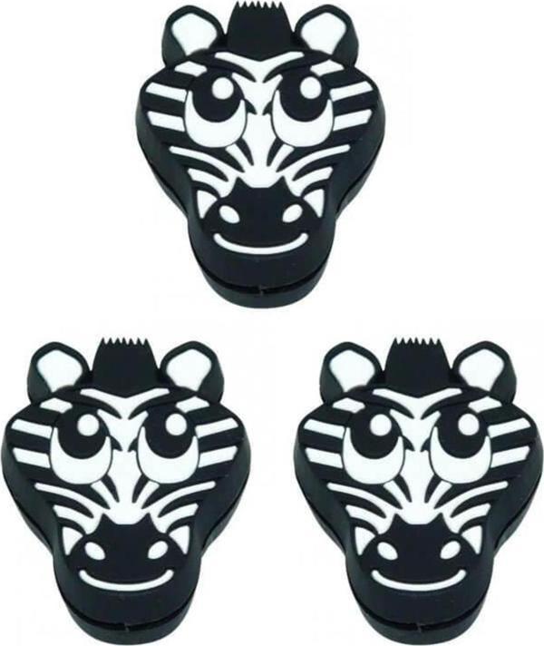 Pro'S Pro Siyah Zebra Figürü Vibrasyon Azaltıcı Vibra Stop 3'Lü Set Tenis Aksesuarı - Image 1