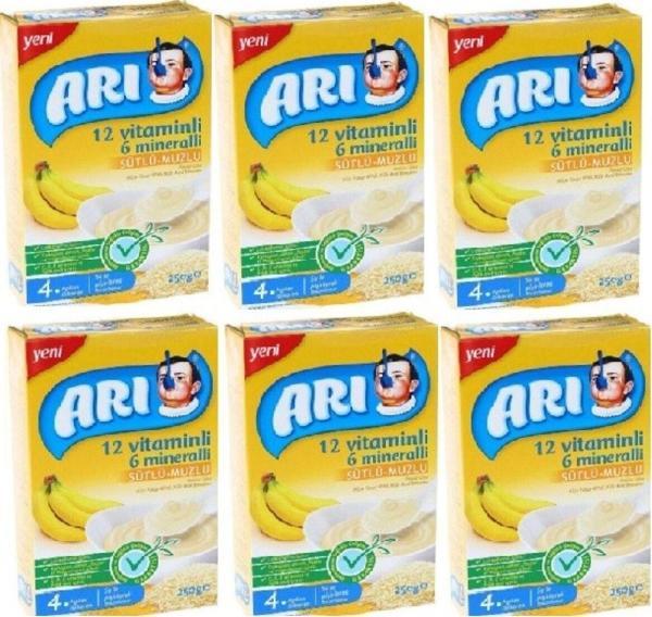 Arı 12 Vitaminli 6 Mineralli Sütlü Muzlu Pirinç Unu 250 gr 6'lı - Image 1