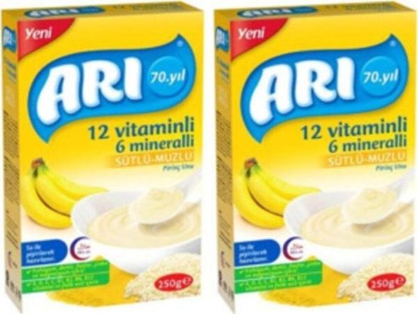 Arı Mama Sütlü Muzlu Pirinç Unu 250 gr 2 Paket - Image 1