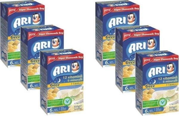 Arı Sütlü 7 Tahıllı (GECE) Sütlü Pirinç Unu 500 gr X 6 Adet - Image 1