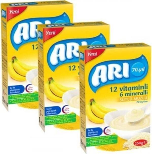 Arı Sütlü-muzlu 12 Vitaminli 6 Minarelli 200 gr X 3 Adet - Image 1