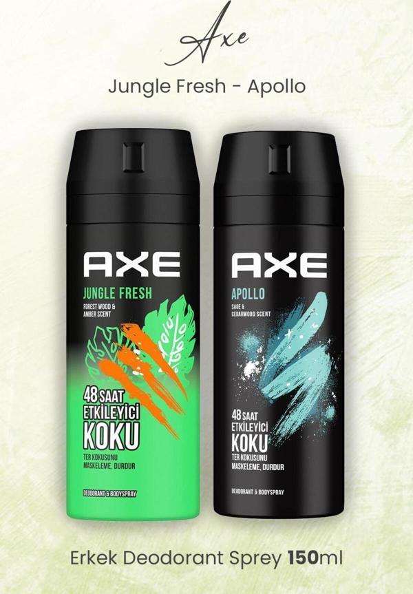 Axe Erkek Deodorant Sprey Jungle Fresh ve Apollo 150 ml - Image 1