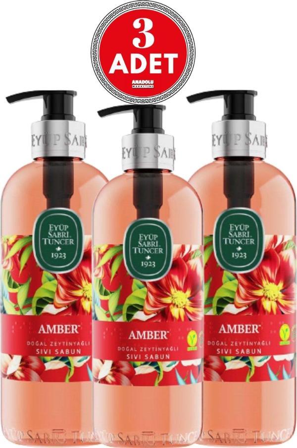 Eyüp Sabri Tuncer Amber Doğal Zeytinyağlı Sıvı Sabun 500 Ml 3 Adet - Image 1