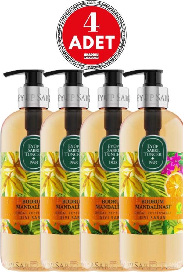 Eyüp Sabri Tuncer Bodrum Mandalinası Doğal Zeytinyağlı Sıvı Sabun 500 Ml 4 Adet - Image 1