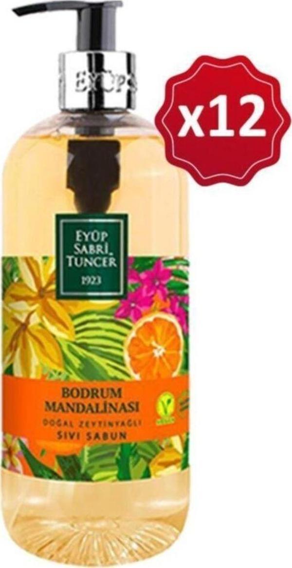 Eyüp Sabri Tuncer Bodrum Mandalinası Doğal Zeytinyağlı Sıvı Sabun 500 Ml X 12 - Image 1