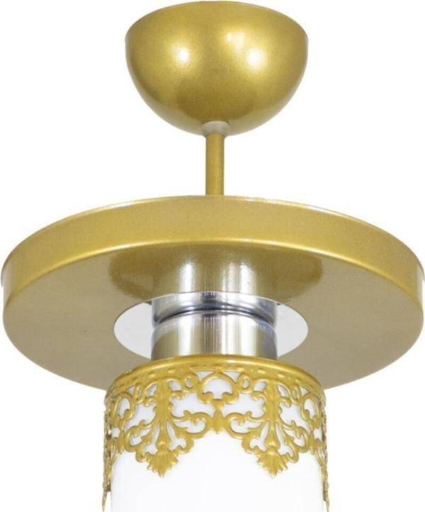 Lambadar Tekli Modern Spor Model Yuvarlak Tepsi Taclı Eskitme Avize - Image 1