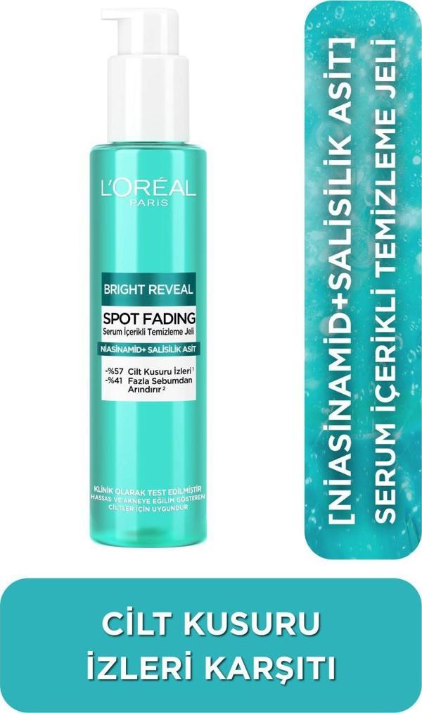 L'Oréal Paris Bright Reveal Cilt Kusuru İzi Karşıtı, Serum İçerikli Temizleme Jeli Niasinamid+Salisilik Asit 150 ml - Image 1