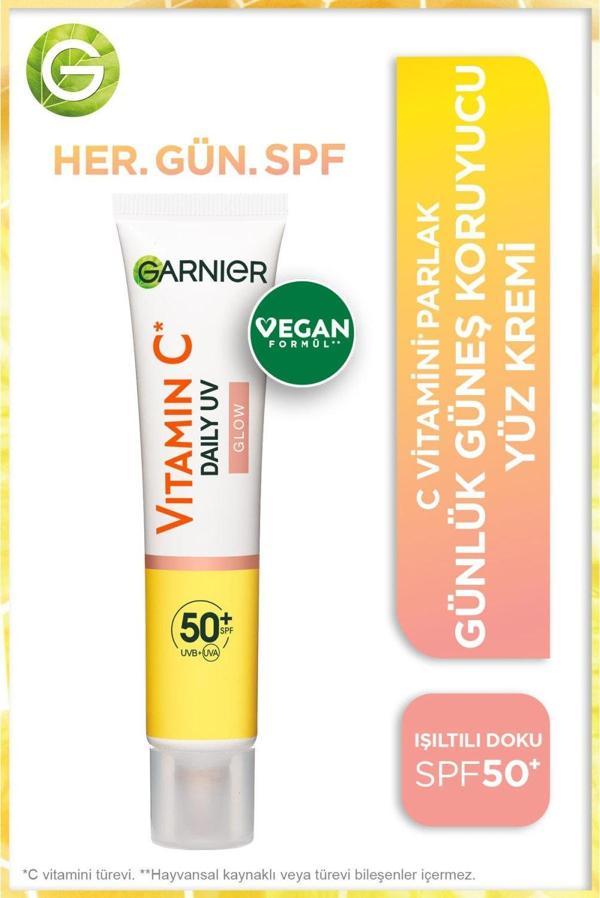 Garnier C Vitamini Parlak Günlük Güneş Koruyucu Fluid Yüz Kremi Işıltılı Doku SPF50+ 40 ml - Image 1
