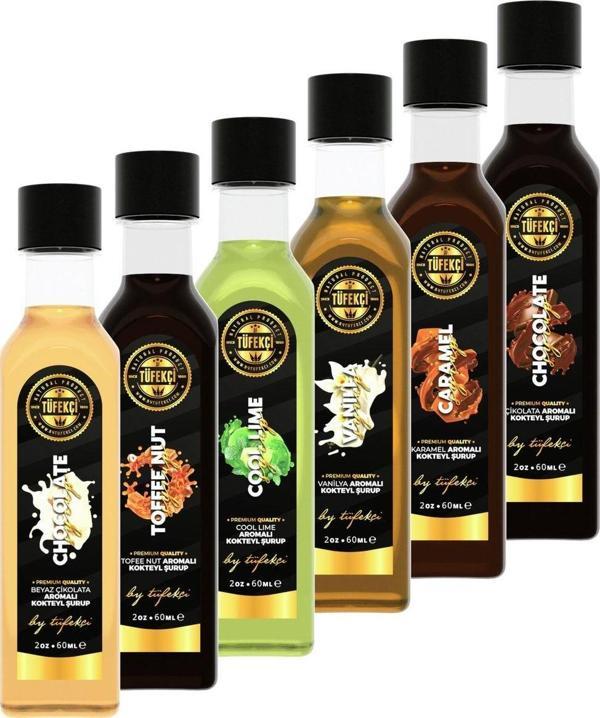 By Tüfekçi 6'Li Çok Satanlar (Çikolata,Karamel,Cool Lime,Beyaz Çikolata,Vanilya,Toffee Nut) 6X60Ml - Image 1