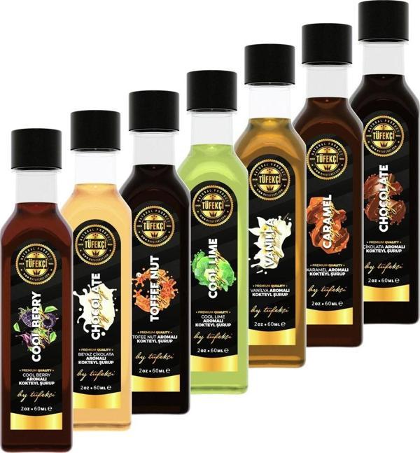 By Tüfekçi 7'Li Avantajlı Özel Deneme Paketi Gerçek Şeker Pancarından Kahve Ve Kokteyl Şurubu 7X60Ml - Image 1