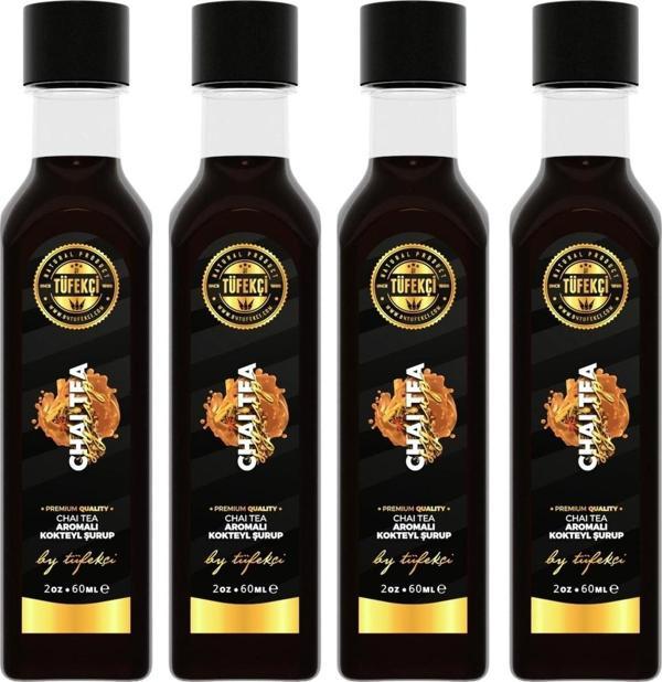 By Tüfekçi Chai Tea Şurup Yoğun Form Yüksek Aromalı Yeni Formül Avantajlı Paket (4X60Ml) - Image 1
