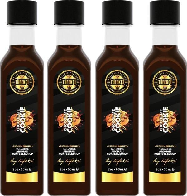 By Tüfekçi Chocolate Cokies Şurup Yoğun Form Yüksek Aromalı Yeni Formül Avantajlı Paket (4X60Ml) - Image 1