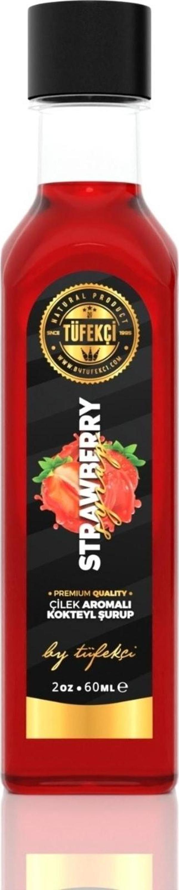 By Tüfekçi Çilek Şurup Yoğun Lezzet Yüksek Aromalı Yeni Formül Gerçek Meyve Lezzeti (60Ml) - Image 1