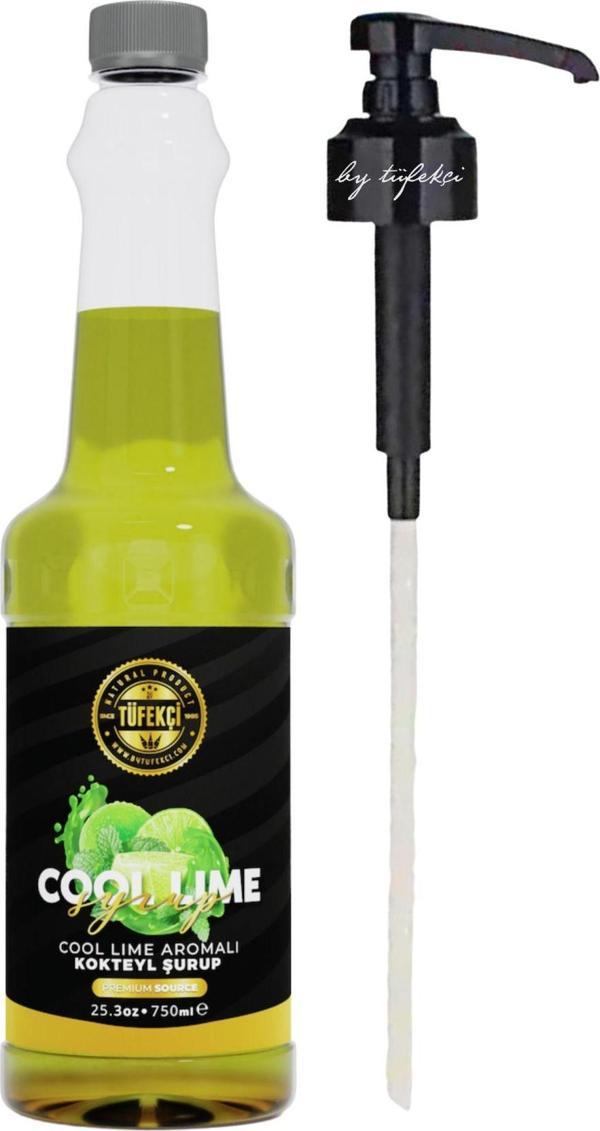 By Tüfekçi Cool Lime Konsantresi 750 Ml 15 Bardak Şurup Pompası 3 Cl Avantajlı Set - Image 1