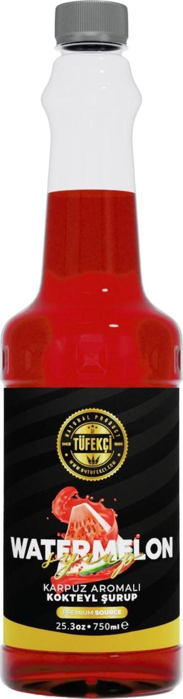 By Tüfekçi Karpuz Watermelon Kokteyl, Pasta Ve Kahve Şurubu Yeni Formül Yüksek Aroma 750 Ml - Image 1