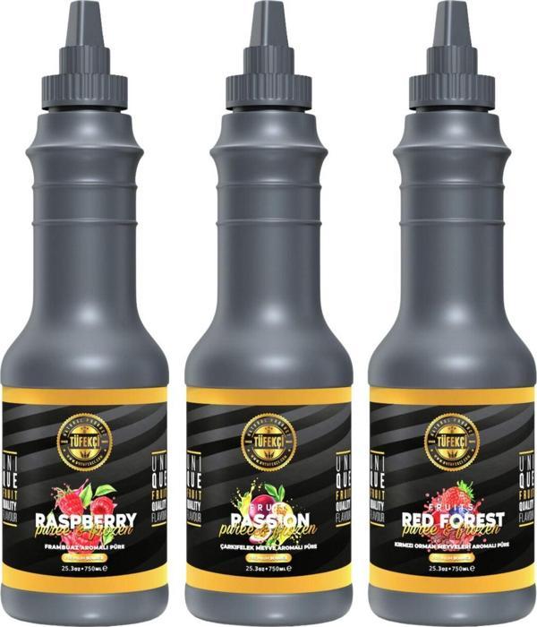 By Tüfekçi Kırmızı Orman-Frambuaz-Çarkıfelek Meyve Püresi 3X1000 Gr Avantajlı Paket Gluten Içermez Vegan - Image 1