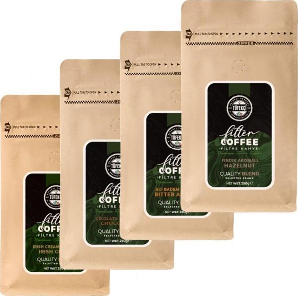 By Tüfekçi Klasik Çikolata Acı Badem Ve Fındık Aromalı Filtre Kahve 4X250 Gr - Image 1
