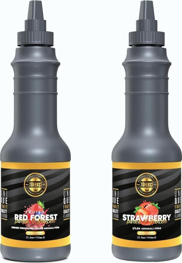 By Tüfekçi Meyve Püresi Avantajlı Paket (Çilek Ve Kırmızı Orman) Yüksek Meyve Oranı 2X1000 Gr - Image 1