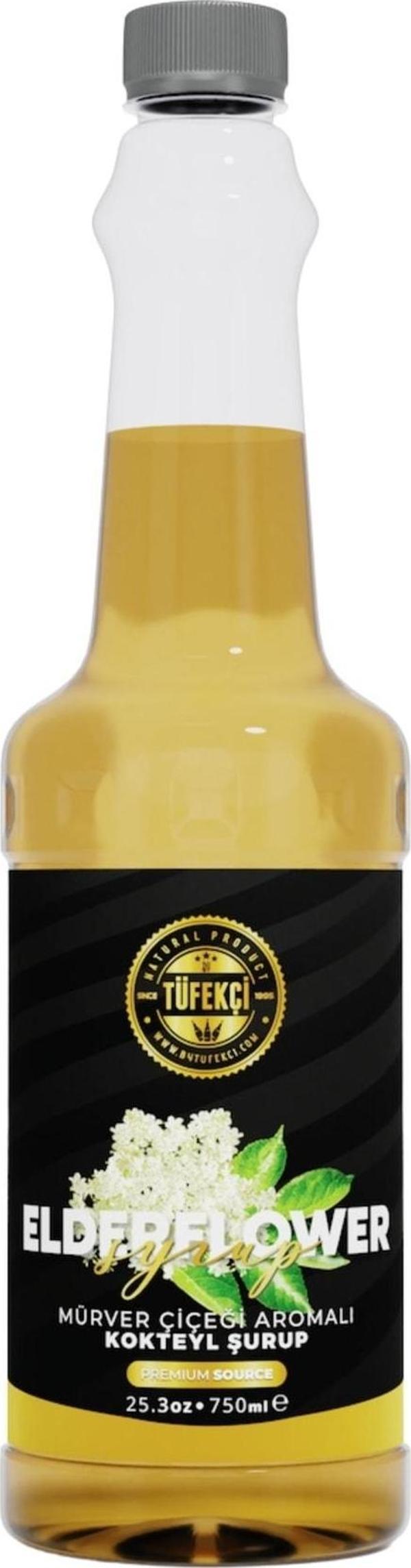 By Tüfekçi Mürver Çiçeği Elderflower Kokteyl, Pasta Ve Kahve Şurubu Yeni Formül Yüksek Aroma 750 Ml - Image 1