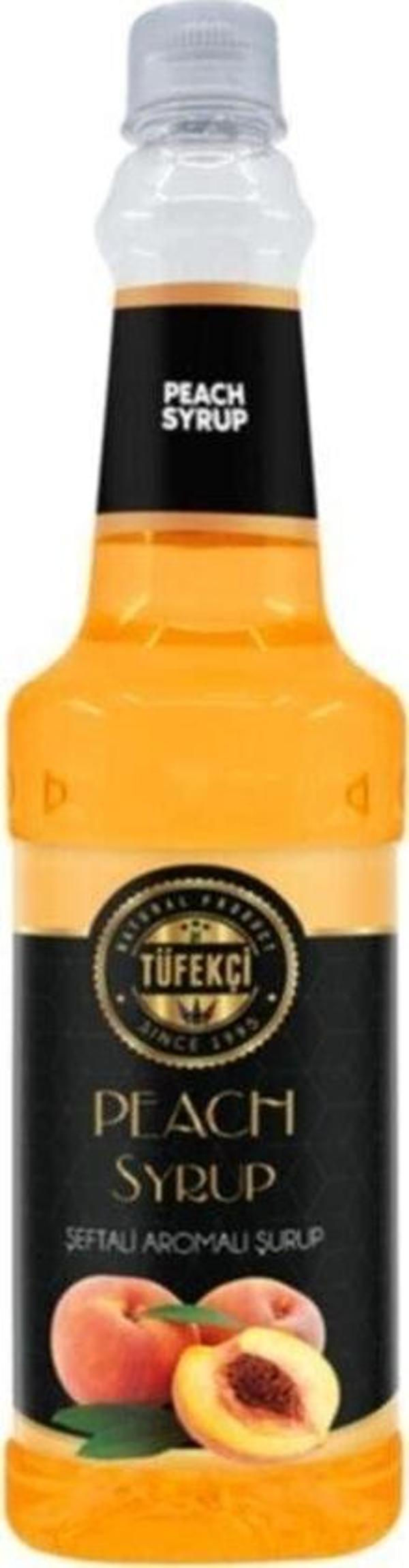 By Tüfekçi Şeftali Peach Kokteyl, Pasta Ve Kahve Şurubu Yeni Formül Yüksek Aroma 750 Ml - Image 1