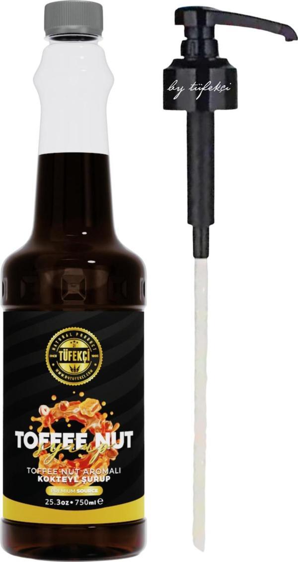 By Tüfekçi Toffee Nut Aromalı Kahve Şurubu 750 Ml Şurup Pompası 3 Cl Avantajlı Set - Image 1