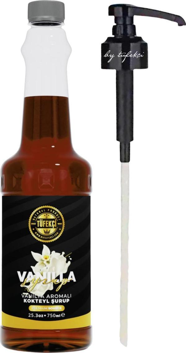 By Tüfekçi Vanilya Aromalı Kahve Şurubu 750 Ml Şurup Pompası 3 Cl Avantajlı Set - Image 1