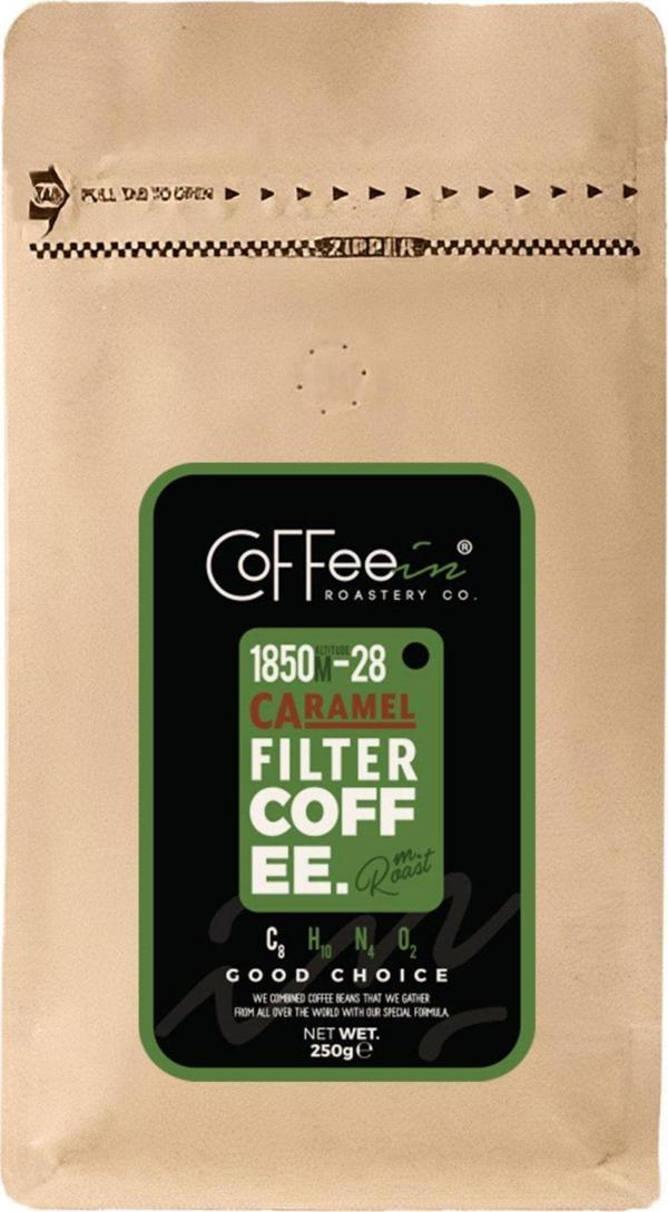 Coffeein Karamel Aromalı Filtre Kahve 250 Gr - Image 1