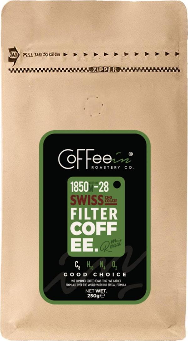 Coffeein Swiss Chocolate Aromalı Filtre Kahve 250 Gr - Image 1