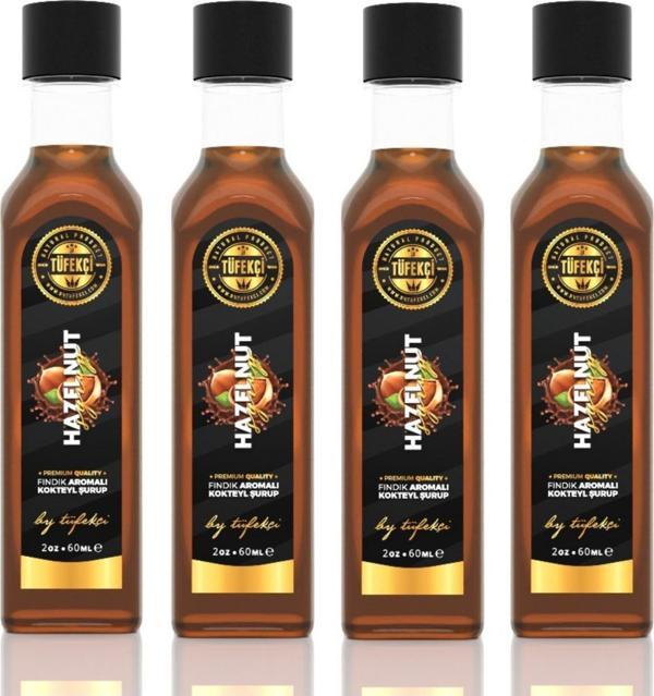 By Tüfekçi Fındık Şurup Yoğun Lezzet Yüksek Aromalı Yeni Formül (4X60Ml) - Image 1