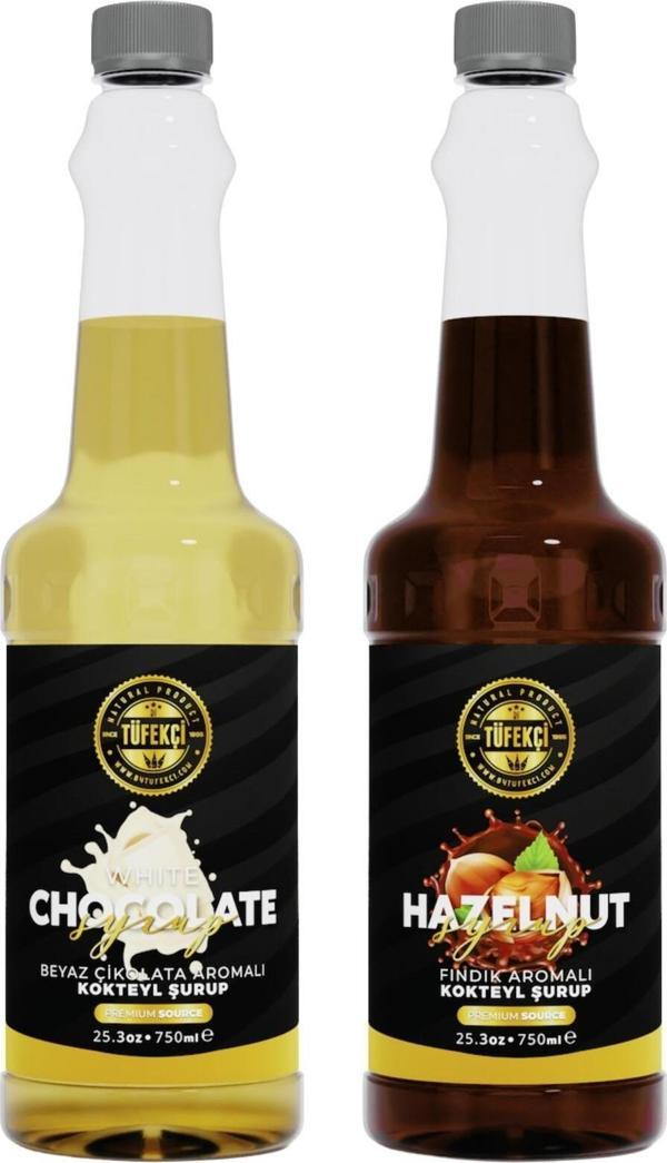 By Tüfekçi Fındık-Beyaz Çikolata Avantajlı Paket Kokteyl, Pasta Ve Kahve Şurubu (750 Ml X 2) - Image 1
