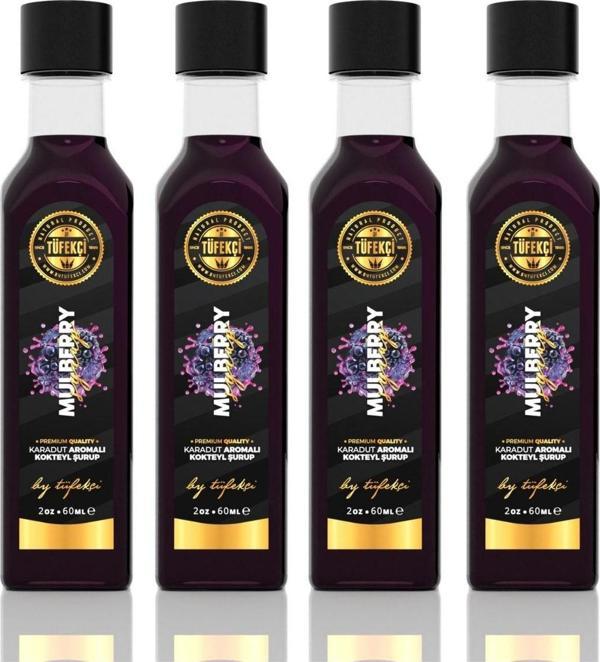 By Tüfekçi Karadut Şurup Yoğun Lezzet Yüksek Aromalı Yeni Formül (4X60Ml) - Image 1
