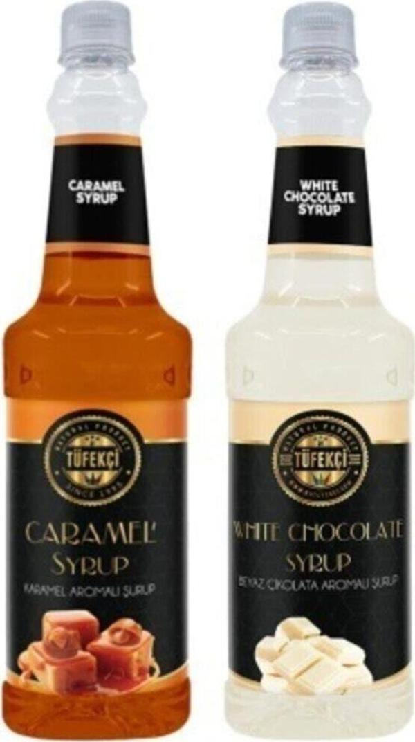 By Tüfekçi Karamel Ve Beyaz Çikolata Şurubu 750 Ml 2Li - Image 1