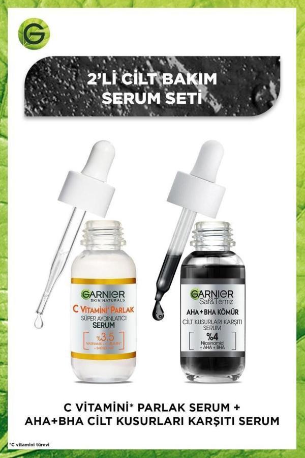 Garnier Aha+Bha Cilt Kusurları Karşıtı Serum & C Vitamini Parlak Süper Aydınlatıcı Serum 2'li Set - Image 1