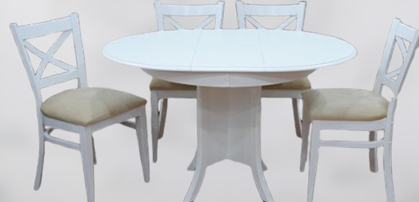 Masa 12896 KUTU BABA AYAK Model TK Kayın çapraz sandalye Açılı masa Parlak beyaz  - Image 1
