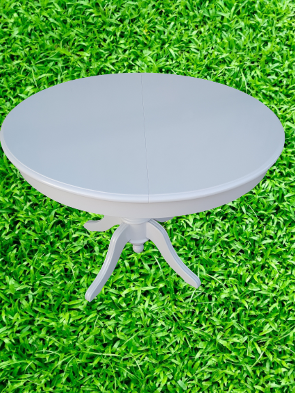 Masa 17363 Baba Ihlamur Ayak Açılır Klasik 100cm Ahşap MDF Beyaz Lake El yapım - Image 1