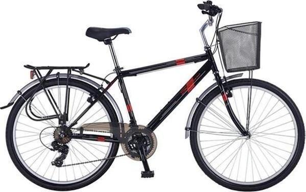 Salcano Bodrum 700 Man 28"Jant 19 Kadro 21 Vites VR Sepetli Şehir Bisikleti Siyah Kırmızı - Image 1