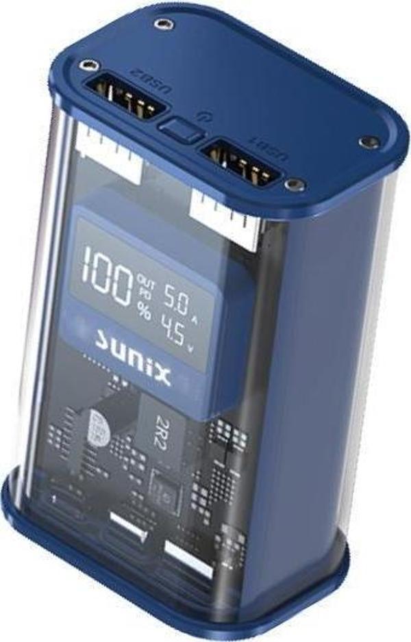 Sunix 12000 Mah 22.5W Dual Usb Led Göstergeli Powerbank Mavi Pb-44 - Image 1