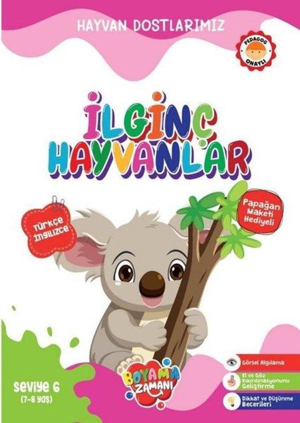 Hayvan Dostlarımız İlginç Hayvanlar - Seviye 6 (7 - 8 Yaş) - Boyama Zamanı Yayınları - Image 1