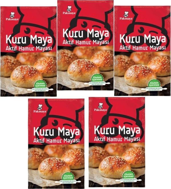 Pakmaya Kuru Hamur Mayası 100 Gr 5 Paket - Image 1